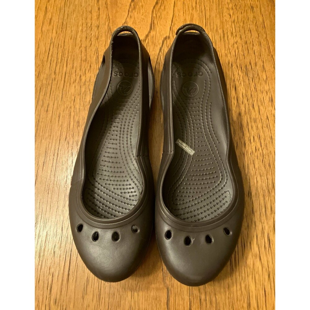 Crocs Women's 11 Brown Synthetic Ballet Flats Slip-On Round Toe